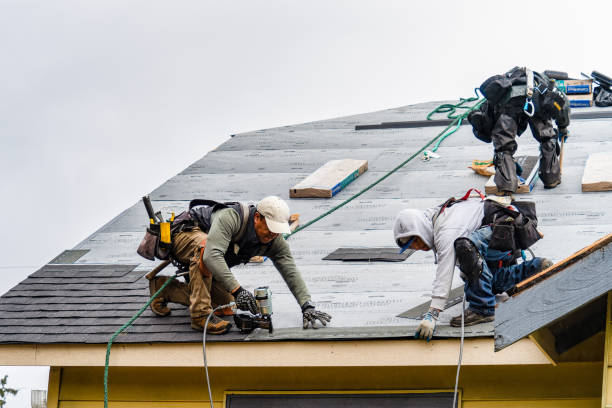 Professional Gutter Installation technician working in Parshall, CO